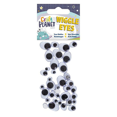 Wiggle Eyes Oval Black And White