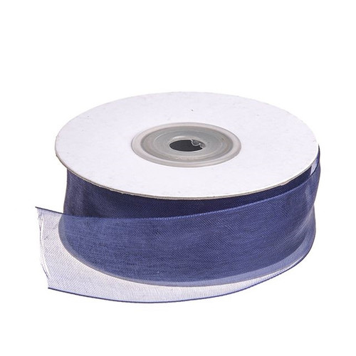 Organza Ribbon Navy 25Mm 25M