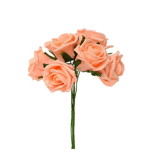 Cottage Rose Bunch Peach 6 Pack