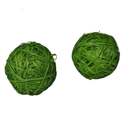 Rattan Straw Ball Green 8Cm