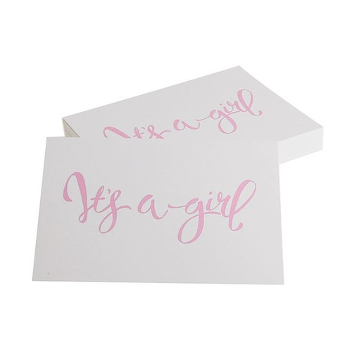 Flower Cards Its A Girl Pink X 50