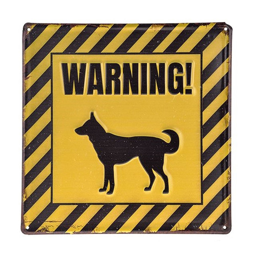 Wall Plaque Warning Dog Sign