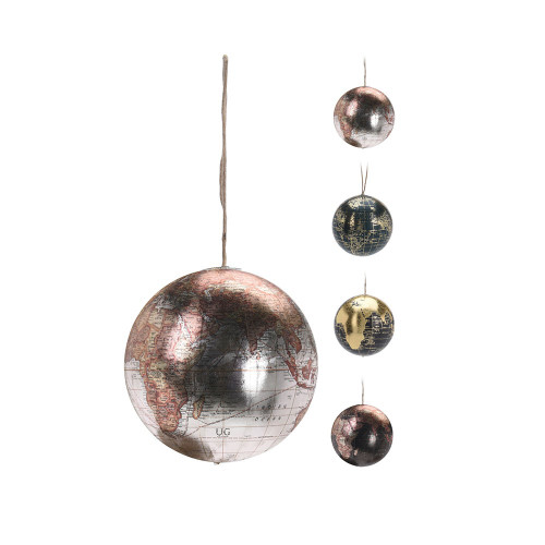 Metallic Globe Bauble 4 Assorted Colours
