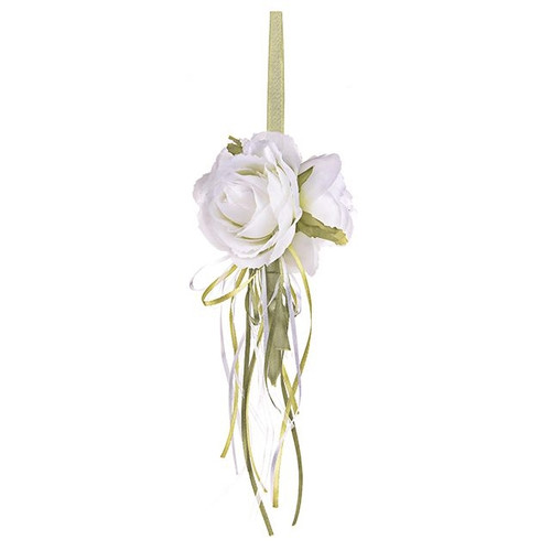 Silk Rose Streamer White