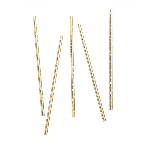 Gold Dot Paper Straw 20pk