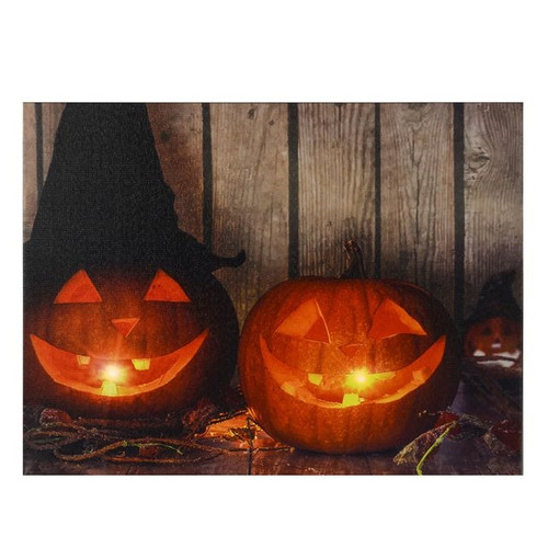 Light Up Canvas Happy Pumpkin