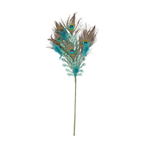 blue peacock feather stem