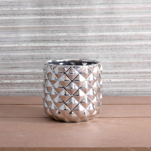 13.3cm Silver Pineapple Ceramic Pot (6/24)
