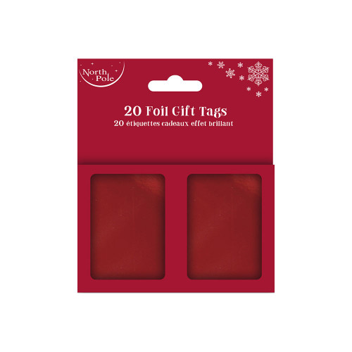 20pk Foil Gift Tags Red