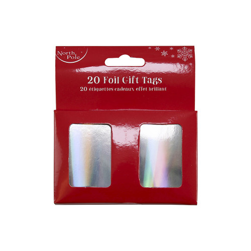 20pk Foil Gift Tags Silver