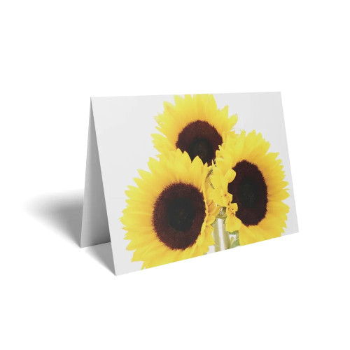 Folded Card Sunflowers - 10 x 7cm - Pack 25