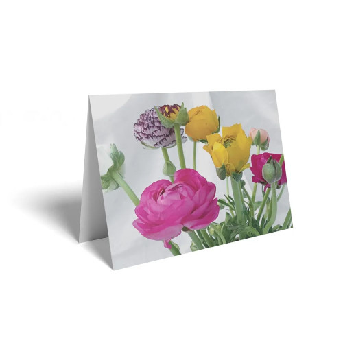 Folded Card Ranunculus - 10 x 7cm - Pack 25