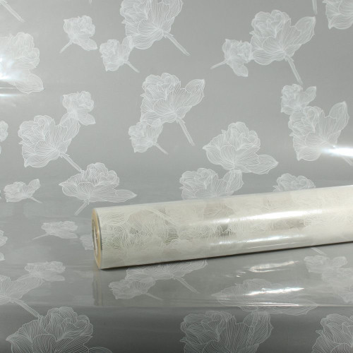 Cellophane Print Nina White 80cm 100m