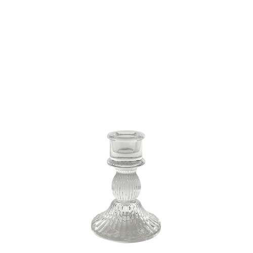 Paloma Candlestick -Clear Glass H10.5cm