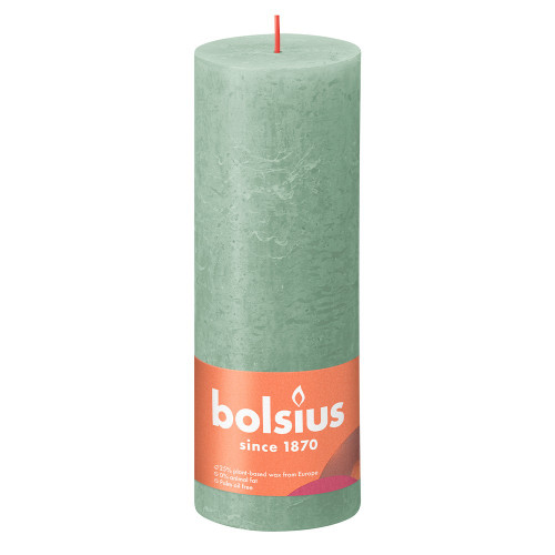 Bolsius Rustic Shine Pillar Candle 190 x 68 - Sage Green