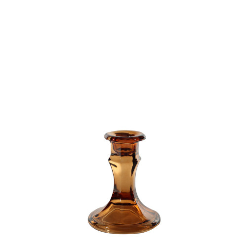 Celestia Candlestick-Mocha Coloured Glass H10cm