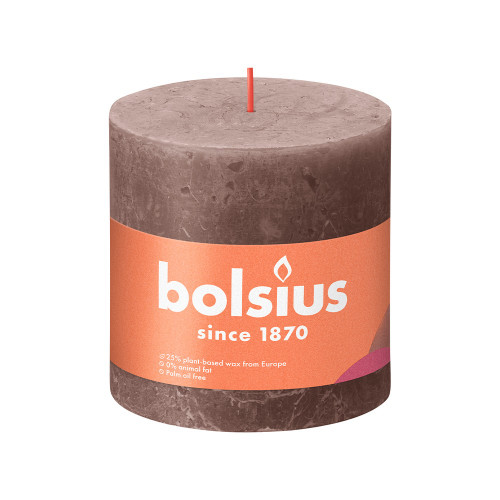 Bolsius Rustic Shine Pillar Candle 100 x 100 - Rustic Taupe