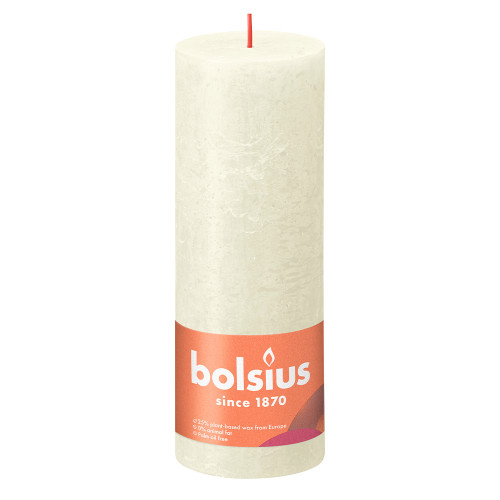 Bolsius Rustic Shine Pillar Candle 190 x 68 - Soft & Pearl