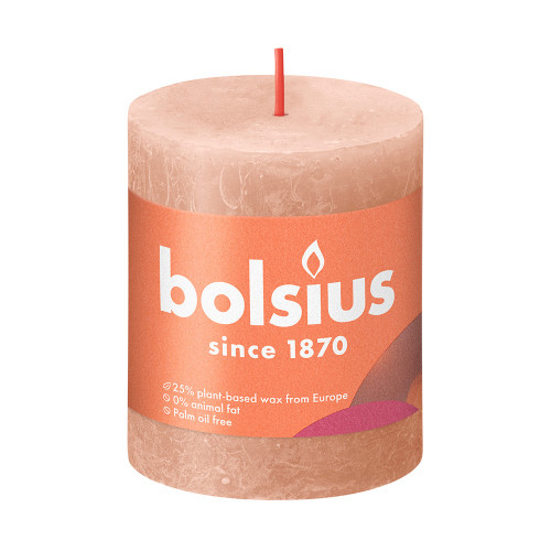 Bolsius Rustic Shine Pillar Candle 80 x 68 - Creamy Caramel