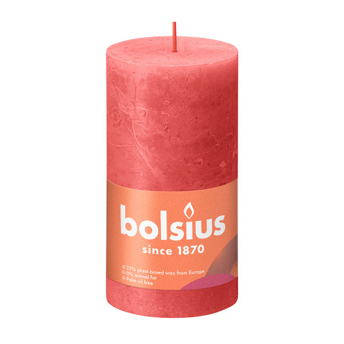Bolsius Rustic Shine Pillar Candle 130 x 68 - Blossom Pink