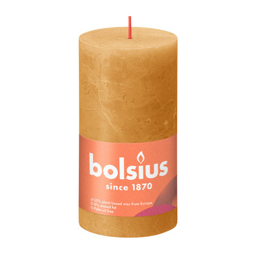 Bolsius Rustic Shine Pillar Candle 130 x 68- Honeycomb
