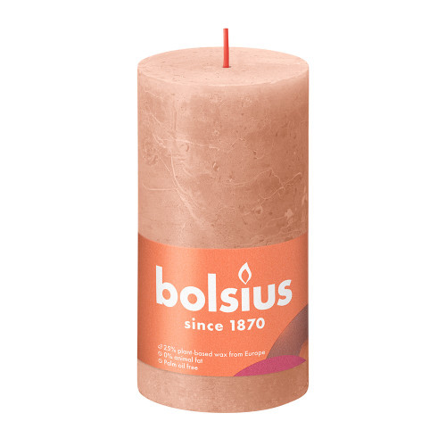 Bolsius Rustic Shine Pillar Candle 130 x 68- Creamy Caramel