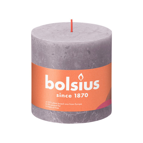 Bolsius Rustic Shine Pillar Candle 100 x 100 - Frosted Lavender