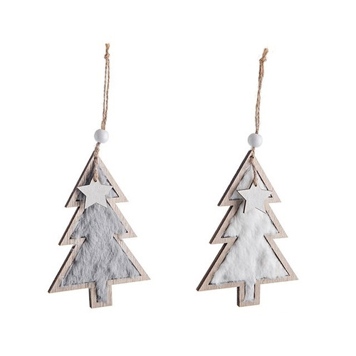 Wooden Tree With Fur Hanging Decor 2 Asst Crf