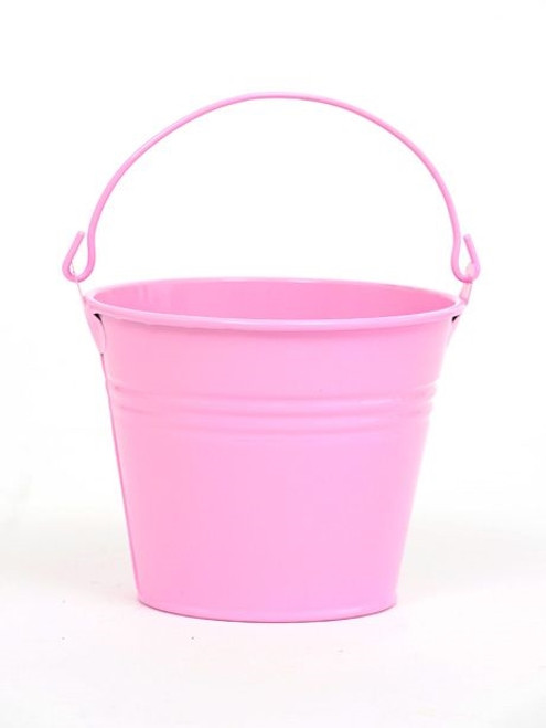 Bucket Zinc Lt Pink 9.5Cm High