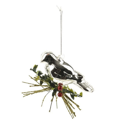 Berry Sprig Bird Silver