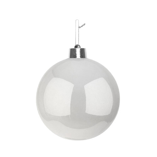 White Shiny Shatterproof Bauble (x1) (20cm)