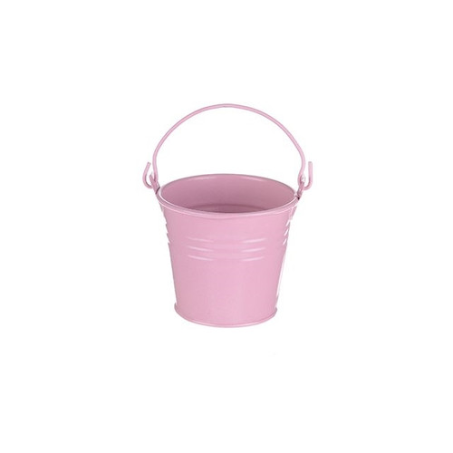 Bucket Zinc Lt Pink 5Cm High