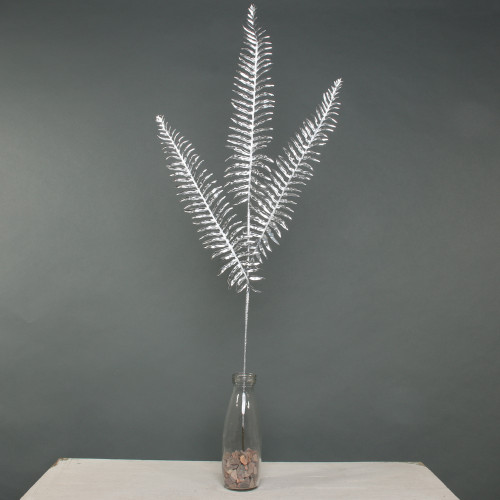 Metallic Fern spray x 3 stem Silver