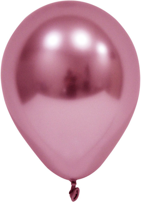 Pink Chrome Round Shape Latex Balloon - 6 inch - Pk 50