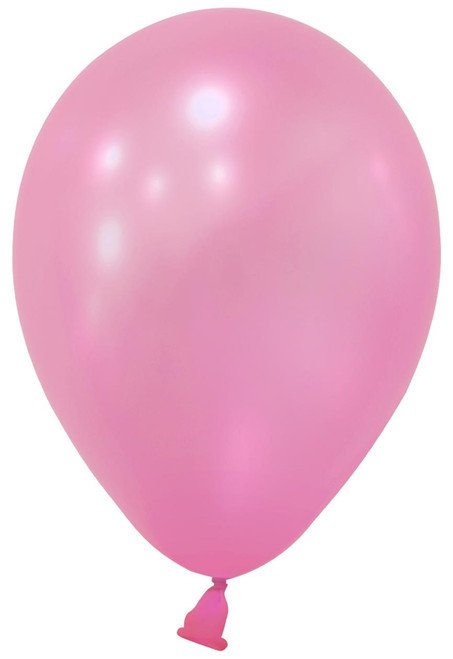 Pink Metallic Round Latex Shape Balloon - 5 inch - Pk 100