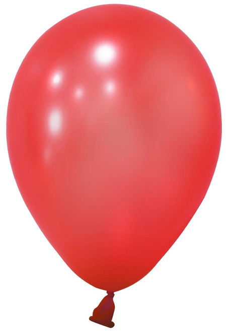 Red Metallic Round Shape Latex Balloon - 5 inch - Pk 100