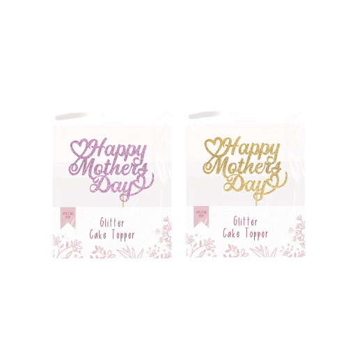 Mother's Day Glitter Cake Topper 21.5cm 2 Assort