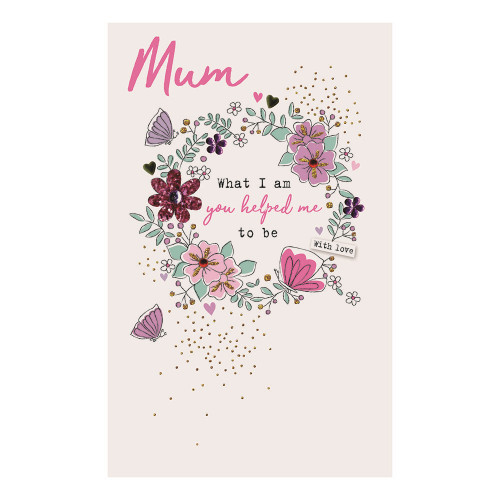 Wreath Of Flowers Mother's Day Card