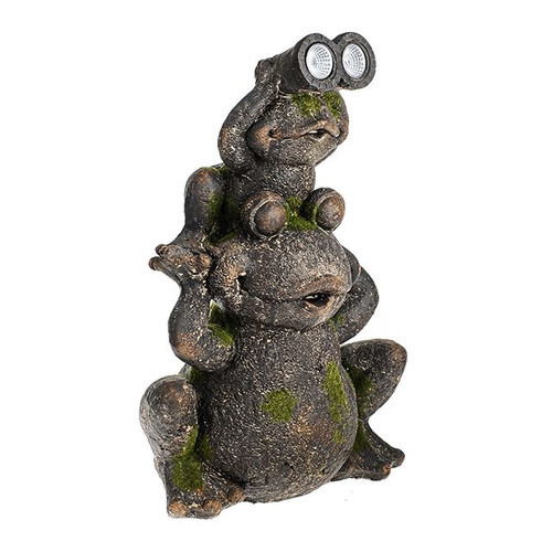 Mossy Spying Frogs With Solar Light