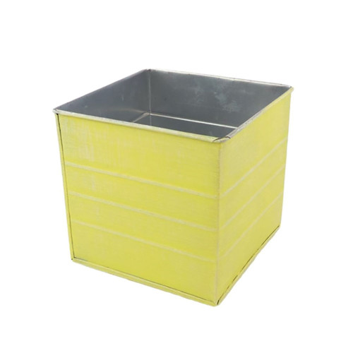 Plant. Cube Canned l13.0w13.0h12.5 Yellow