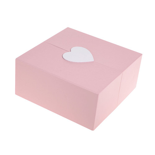 Flower Box Heart Opening 22cm Baby Pink