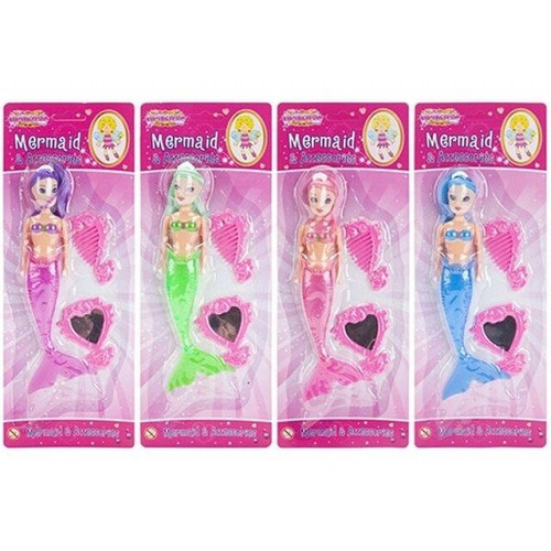 8\" Mermaid Doll W/Access On Printed Blister Card