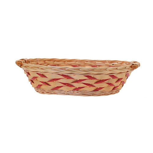 Rndl Tray Two Tone W/Wooden Handles(20)  UNLINED