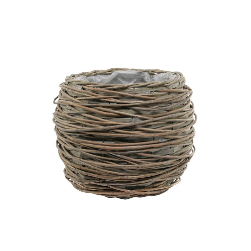 20cm Round Full Willow Basket Light Brown