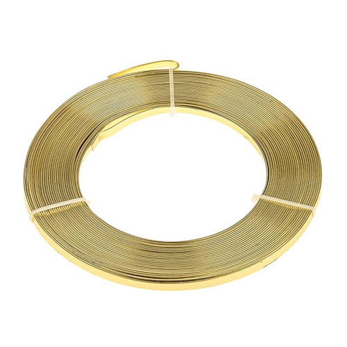 Aluminium Wire Flat Gold 5Mm