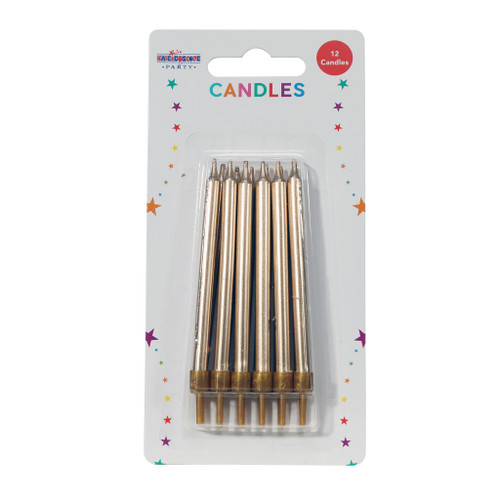 Straight Candles Gold (x12) -