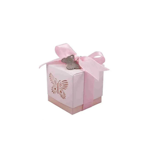 Pink Laser Cut Butterfly Favour Box  x 5 (12 / 96)