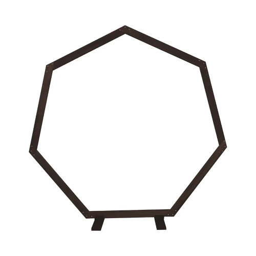 223cm Heptagon KD Wooden  Arch Brown