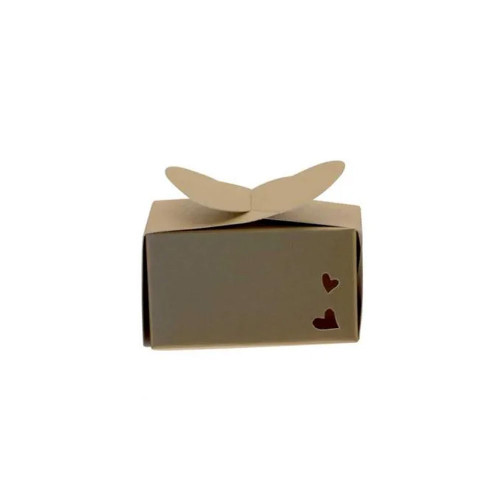 Gold Rectangle Heart Favour Box x 5