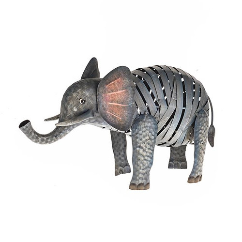 Wild Jungle Metal Elephant Ornament 22Cm